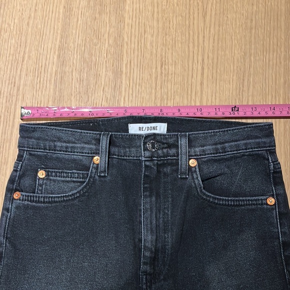 Re/Done NWT Washed Black Comfort Stretch 70s Straight Denim Jean - Picture 12 of 15